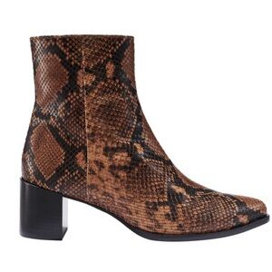 Margaux Downtown Animal Print Heeled Boot, Python Embossed